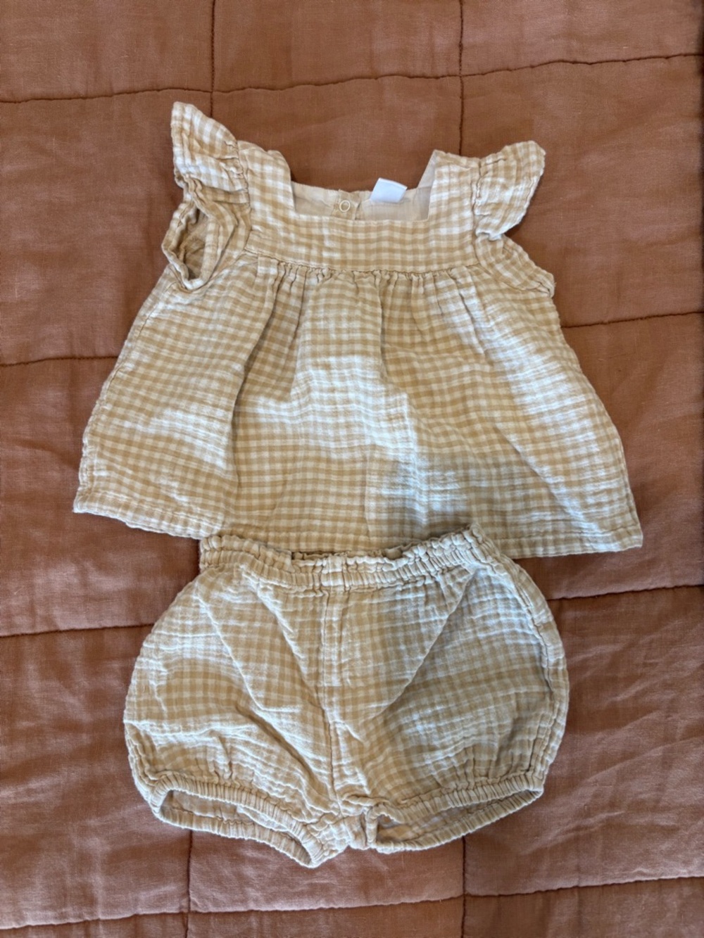 Nordstrom Tan Gingham Baby Bottoms